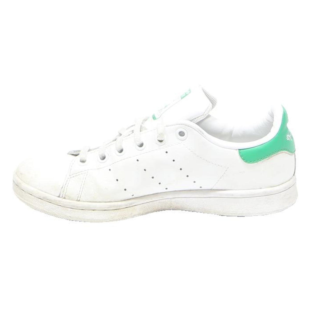ADIDAS Stan Smith Womens Lace-Up Trainers White & Green Leather UK 4 Classic