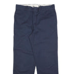 DICKIES Mens Regular Navy Blue Cotton Blend Zip Closure Trousers W36 L32