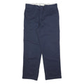 DICKIES Mens Regular Navy Blue Cotton Blend Zip Closure Trousers W36 L32