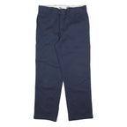 DICKIES Mens Regular Navy Blue Cotton Blend Zip Closure Trousers W36 L32