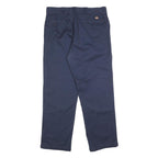 DICKIES Mens Regular Navy Blue Cotton Blend Zip Closure Trousers W36 L32