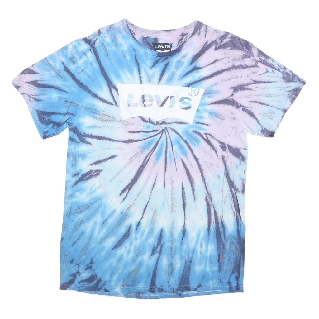 LEVI'S Mens Blue & Purple Tie Dye Graphic T-Shirt M Short Sleeve Crew Neck