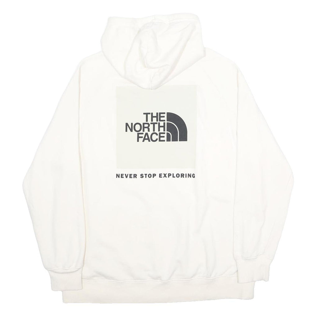 THE NORTH FACE Womens White Hoodie XL Logo Print Cotton Blend Casual Sweatshirt
