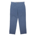 TOMMY HILFIGER Mens Cotton Blend Blue Regular Fit Straight Leg Trousers W34 L32