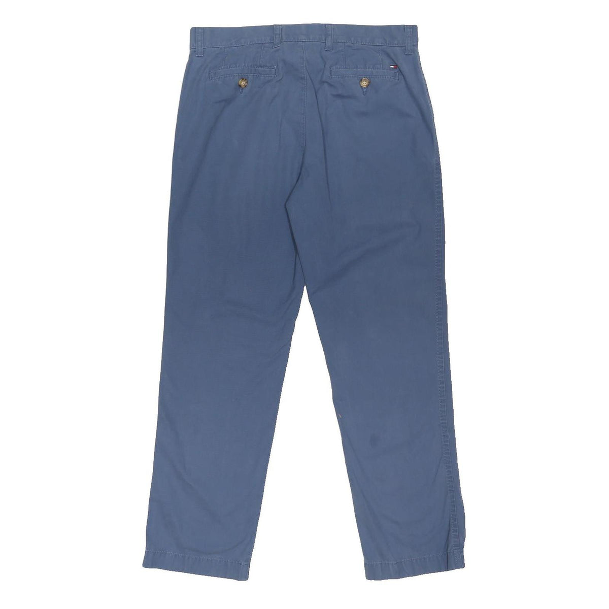 TOMMY HILFIGER Mens Cotton Blend Blue Regular Fit Straight Leg Trousers W34 L32