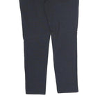 ZARA Womens Cotton Blend Navy Regular Tapered Trousers W32 L27 Work Casual