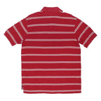 TOMMY HILFIGER Mens Red & White Striped Short Sleeve Polo Shirt M Cotton Blend