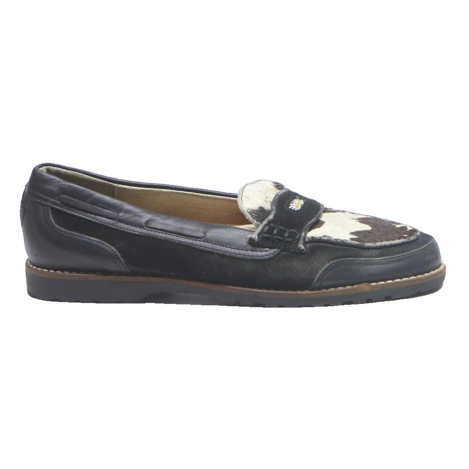 MICHEL JORDI Womens Casual Loafers Black Brown Synthetic UK 5 Slip On Comfort