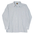 HERREN GLOBUS Mens Shirt Grey Striped Long Sleeve M