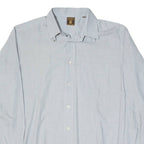 HERREN GLOBUS Mens Shirt Grey Striped Long Sleeve M