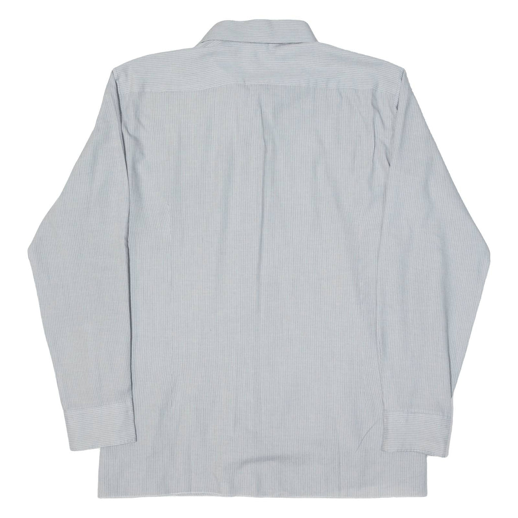 HERREN GLOBUS Mens Shirt Grey Striped Long Sleeve M