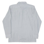 HERREN GLOBUS Mens Shirt Grey Striped Long Sleeve M