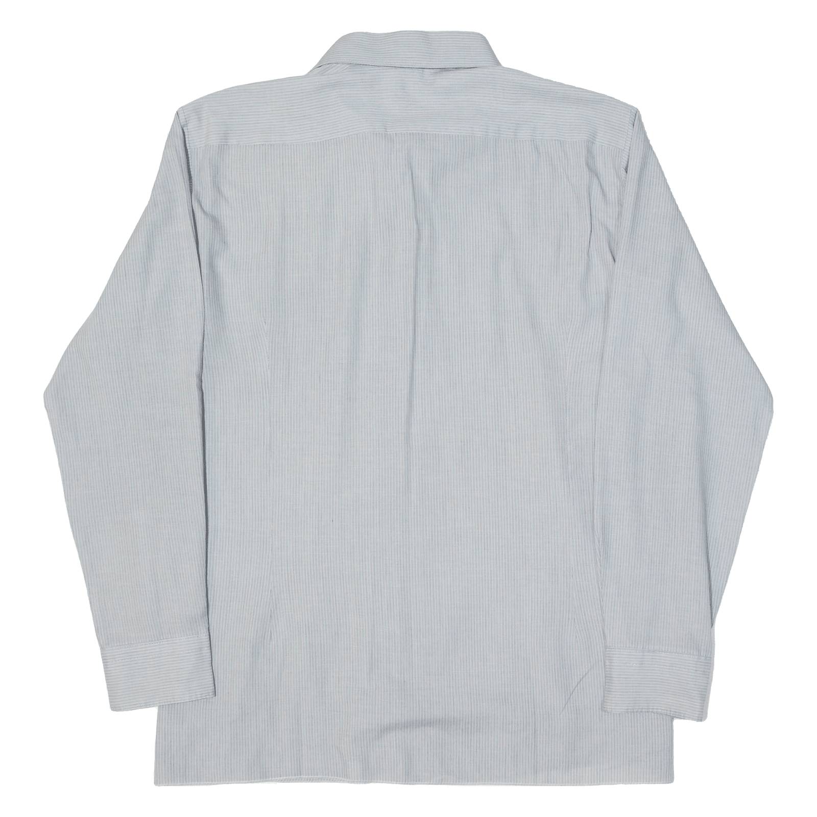 HERREN GLOBUS Mens Shirt Grey Striped Long Sleeve M