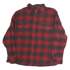 JACHS Mens Red & Black Check Shirt 2XL Cotton Casual Long Sleeve Casual