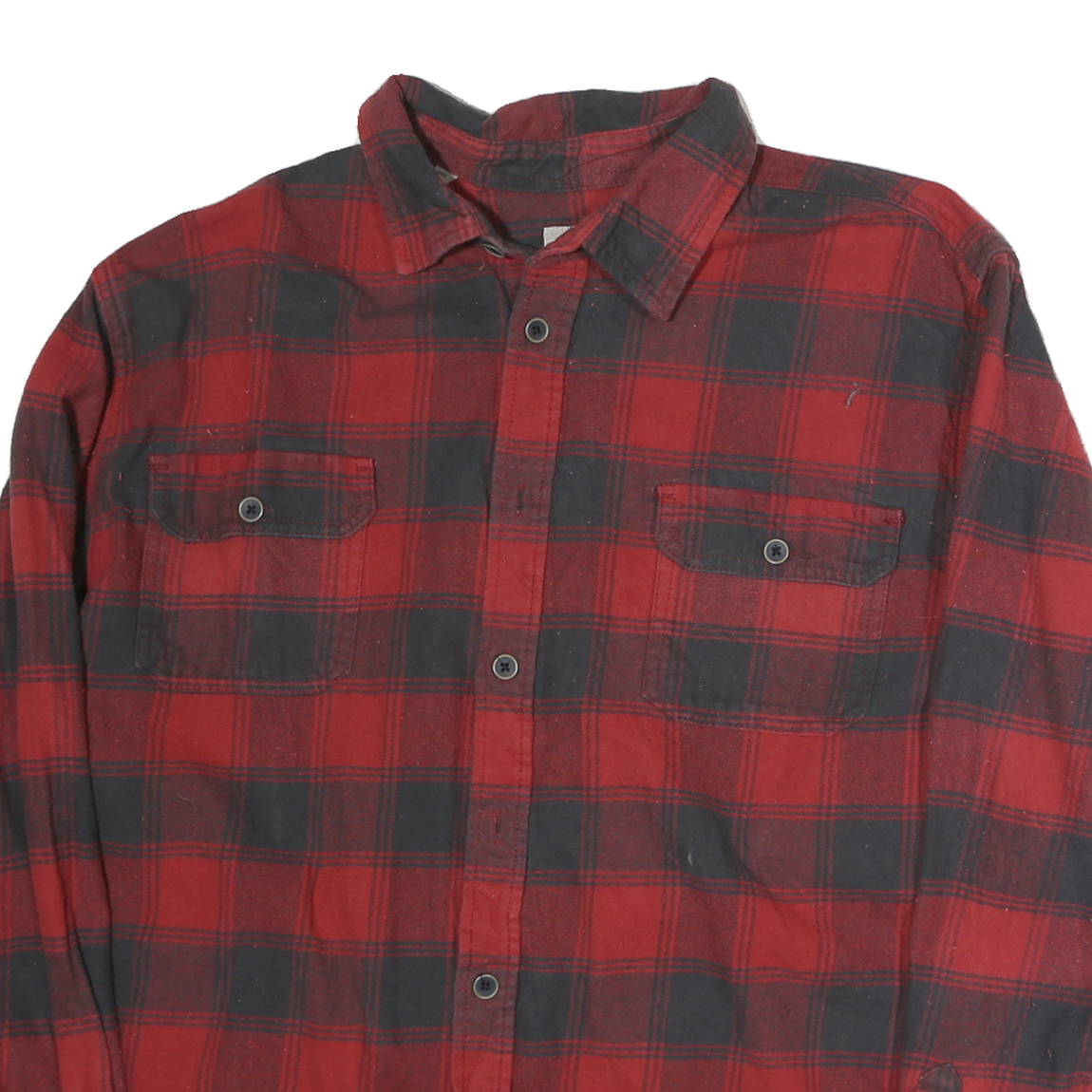 JACHS Mens Red & Black Check Shirt 2XL Cotton Casual Long Sleeve Casual