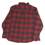 JACHS Mens Red & Black Check Shirt 2XL Cotton Casual Long Sleeve Casual