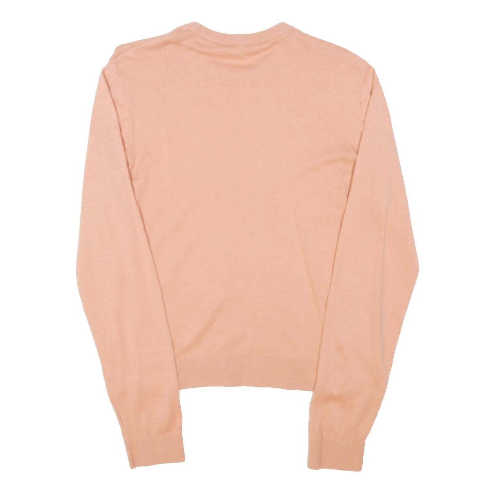 LEVI'S Womens Pink Plain Cotton Blend Jumper Crew Neck Basic Knit Size S