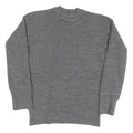 GROSS Womens Grey Plain Cotton Blend Chunky Knit Crew Neck Jumper S Soft Warm