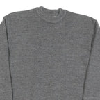 GROSS Womens Grey Plain Cotton Blend Chunky Knit Crew Neck Jumper S Soft Warm