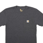 CARHARTT Mens Grey & Cotton Blend Classic Fit S Short Sleeve Crew Neck Pocket