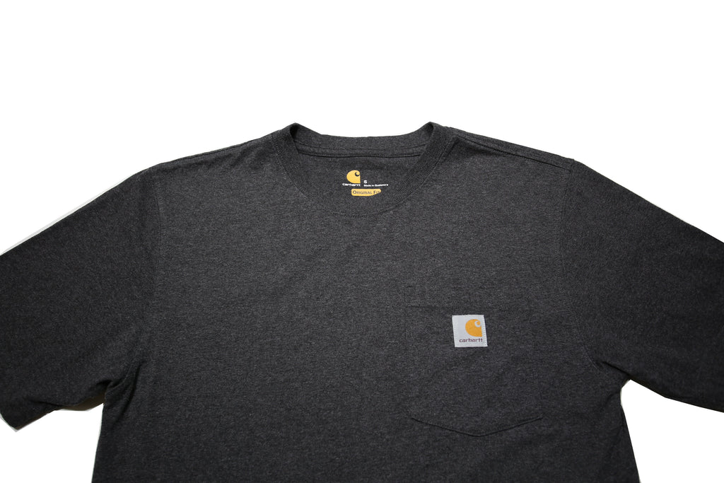 CARHARTT Mens Grey & Cotton Blend Classic Fit S Short Sleeve Crew Neck Pocket