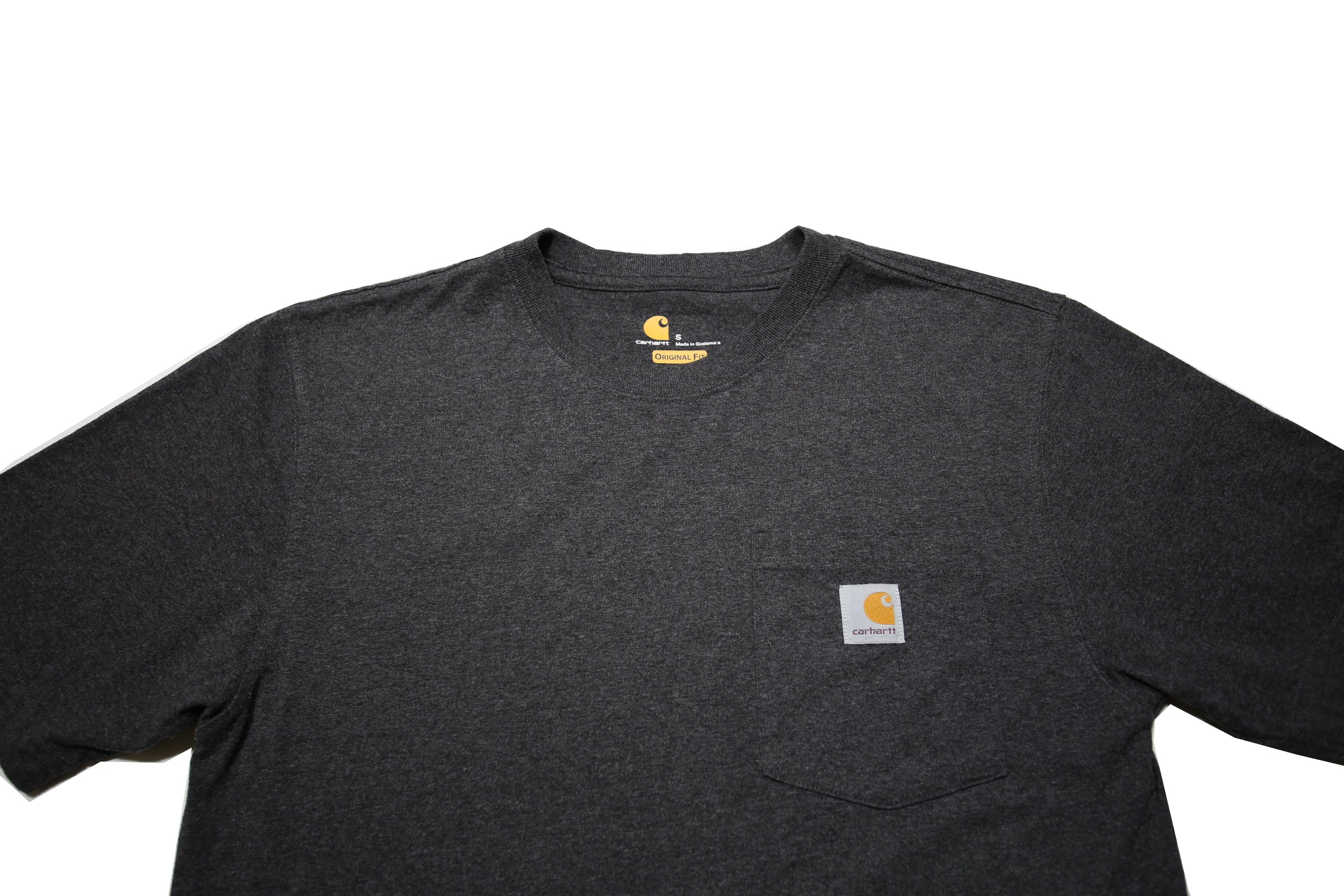 CARHARTT Mens Grey & Cotton Blend Classic Fit S Short Sleeve Crew Neck Pocket