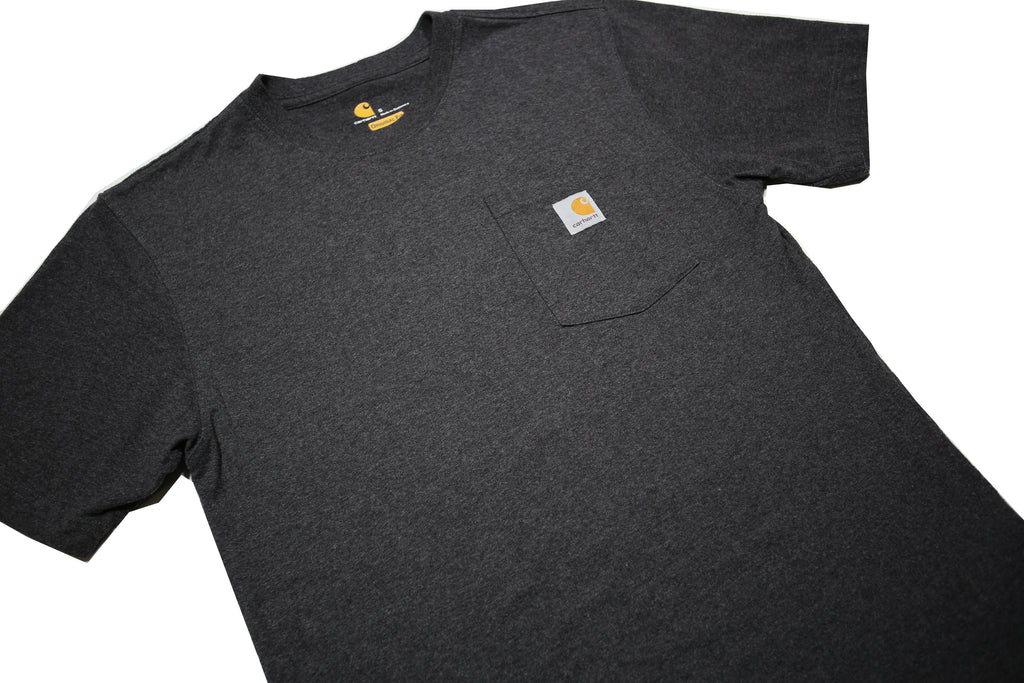 CARHARTT Mens Grey & Cotton Blend Classic Fit S Short Sleeve Crew Neck Pocket