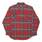 GREATLAND SPORTSWEAR Mens Red & Grey Check Shirt XL Cotton Long Sleeve Casual