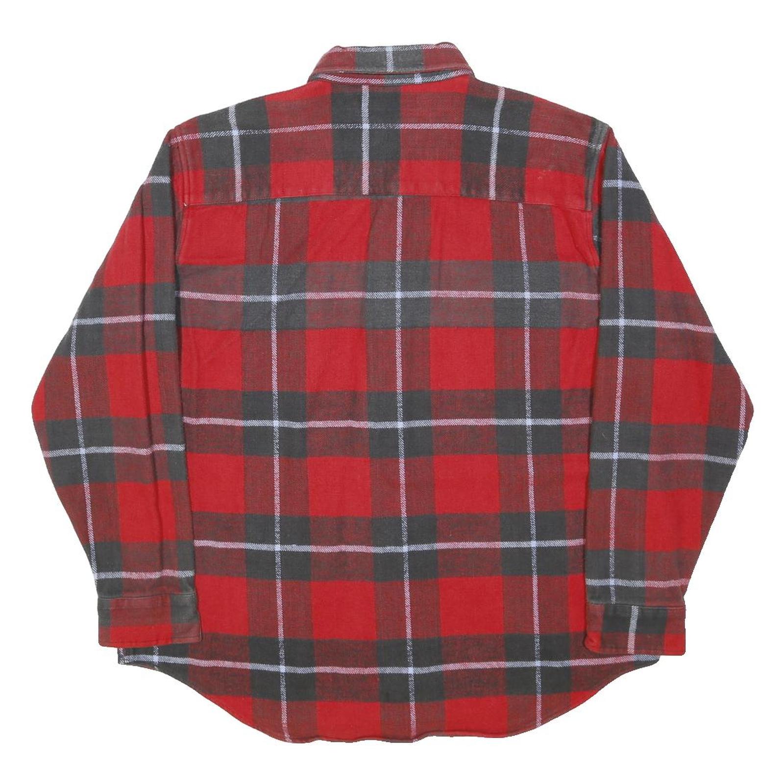 GREATLAND SPORTSWEAR Mens Red & Grey Check Shirt XL Cotton Long Sleeve Casual