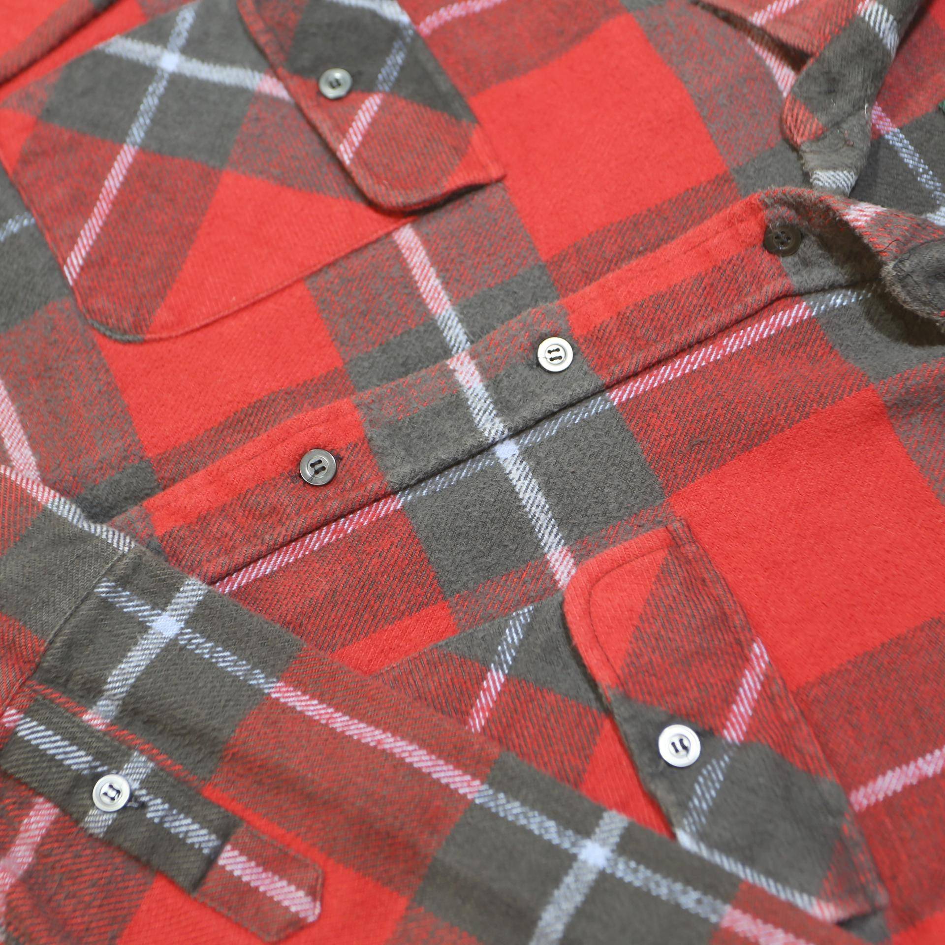 GREATLAND SPORTSWEAR Mens Red & Grey Check Shirt XL Cotton Long Sleeve Casual
