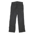 Womens Black Relaxed Cargo Trousers W30 L31 Cotton Blend Zip Pockets Casual