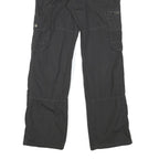Womens Black Relaxed Cargo Trousers W30 L31 Cotton Blend Zip Pockets Casual