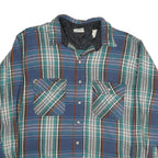 FIELD & STREAM Mens Blue & Green Check Shirt XL Cotton Long Sleeve Casual