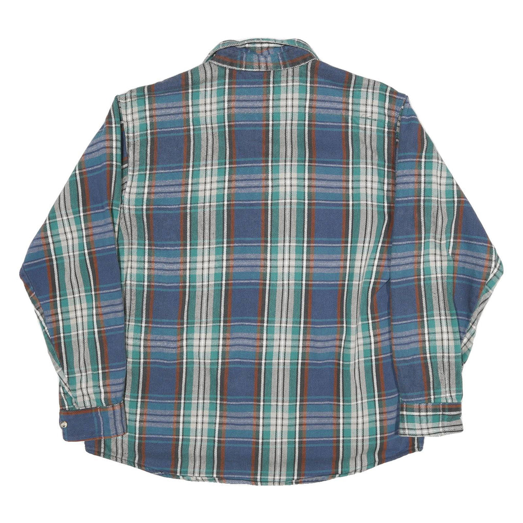 FIELD & STREAM Mens Blue & Green Check Shirt XL Cotton Long Sleeve Casual