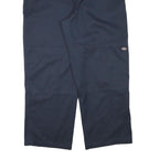 DICKIES Mens Cotton Blend Navy Loose Straight Trousers W40 L29 Workwear Zip