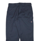 DICKIES Mens Cotton Blend Navy Loose Straight Trousers W40 L29 Workwear Zip