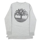 TIMBERLAND Mens Grey Sweatshirt L Crew Neck Cotton Blend Pullover Logo