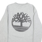 TIMBERLAND Mens Grey Sweatshirt L Crew Neck Cotton Blend Pullover Logo
