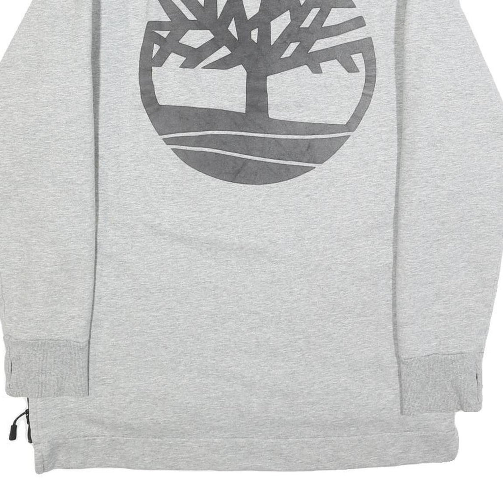 TIMBERLAND Mens Grey Sweatshirt L Crew Neck Cotton Blend Pullover Logo