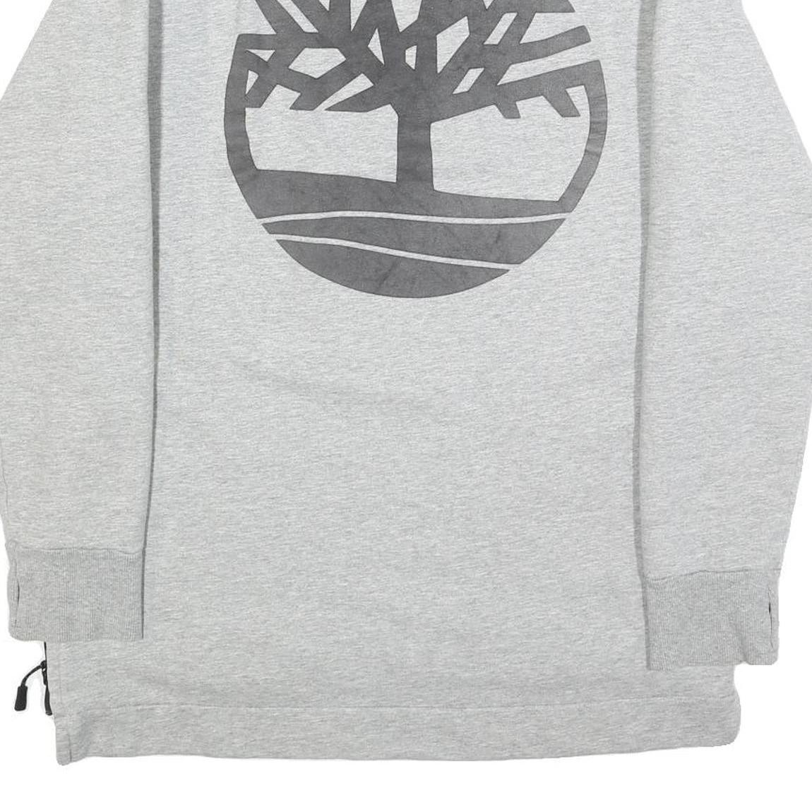 TIMBERLAND Mens Grey Sweatshirt L Crew Neck Cotton Blend Pullover Logo