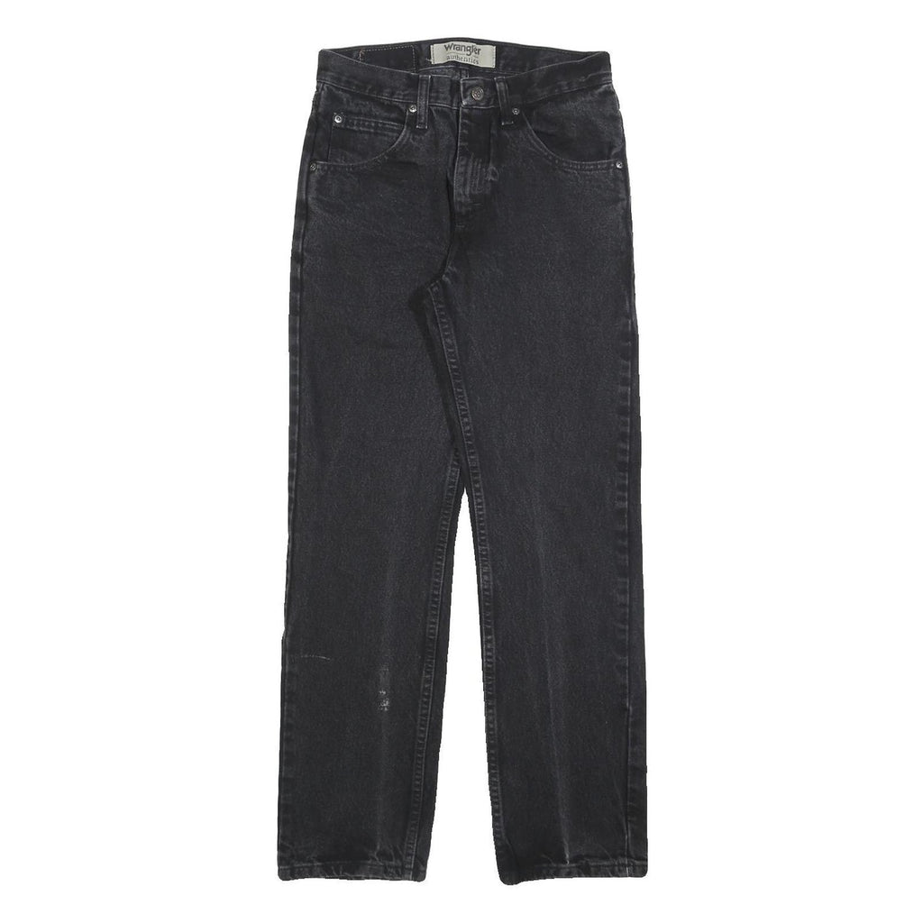 WRANGLER Mens Regular Fit Black Denim Jeans W28 L30 Classic Zip Cotton Blend