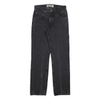 WRANGLER Mens Regular Fit Black Denim Jeans W28 L30 Classic Zip Cotton Blend