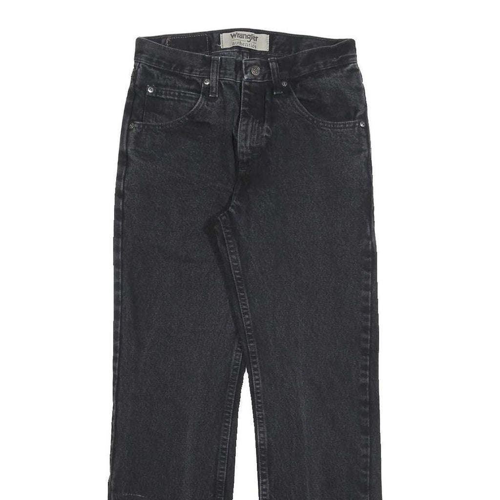 WRANGLER Mens Regular Fit Black Denim Jeans W28 L30 Classic Zip Cotton Blend