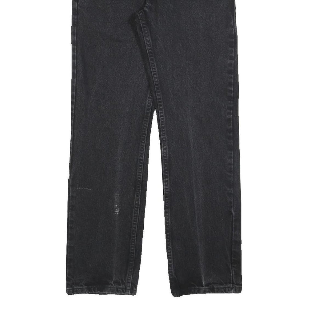 WRANGLER Mens Regular Fit Black Denim Jeans W28 L30 Classic Zip Cotton Blend