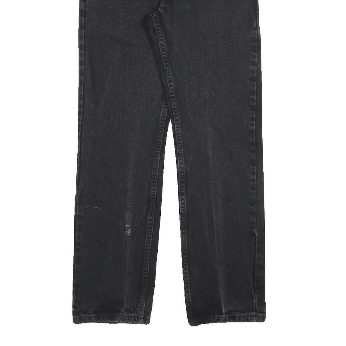 WRANGLER Mens Regular Fit Black Denim Jeans W28 L30 Classic Zip Cotton Blend