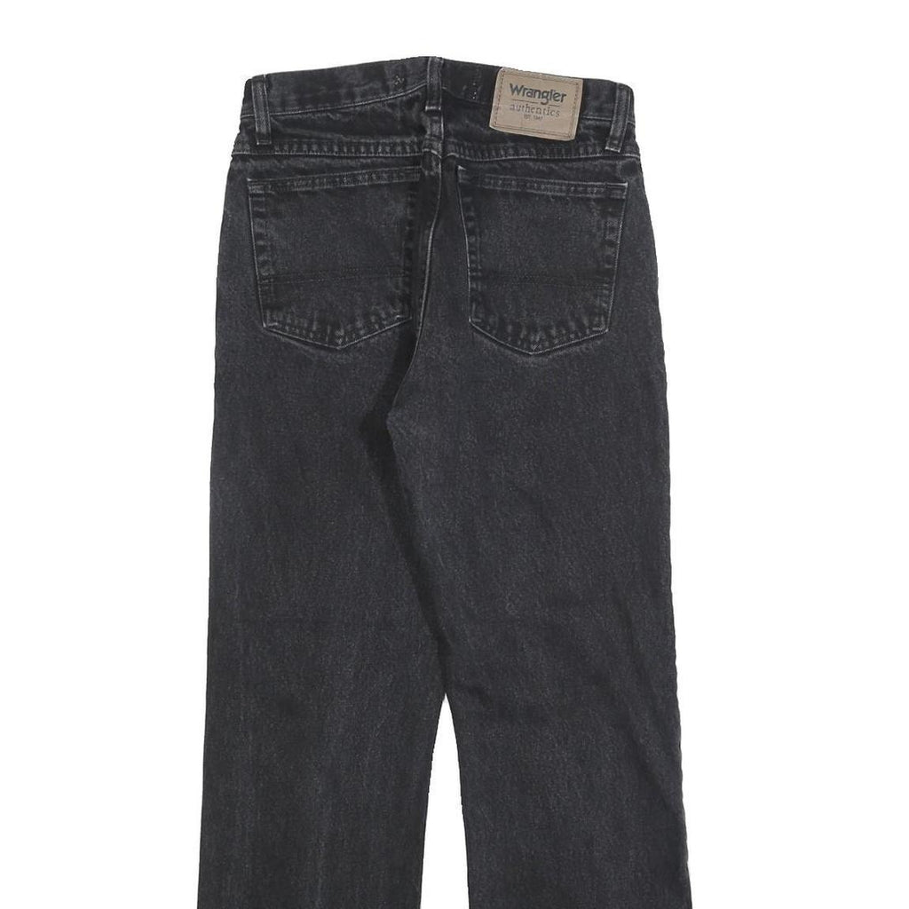 WRANGLER Mens Regular Fit Black Denim Jeans W28 L30 Classic Zip Cotton Blend