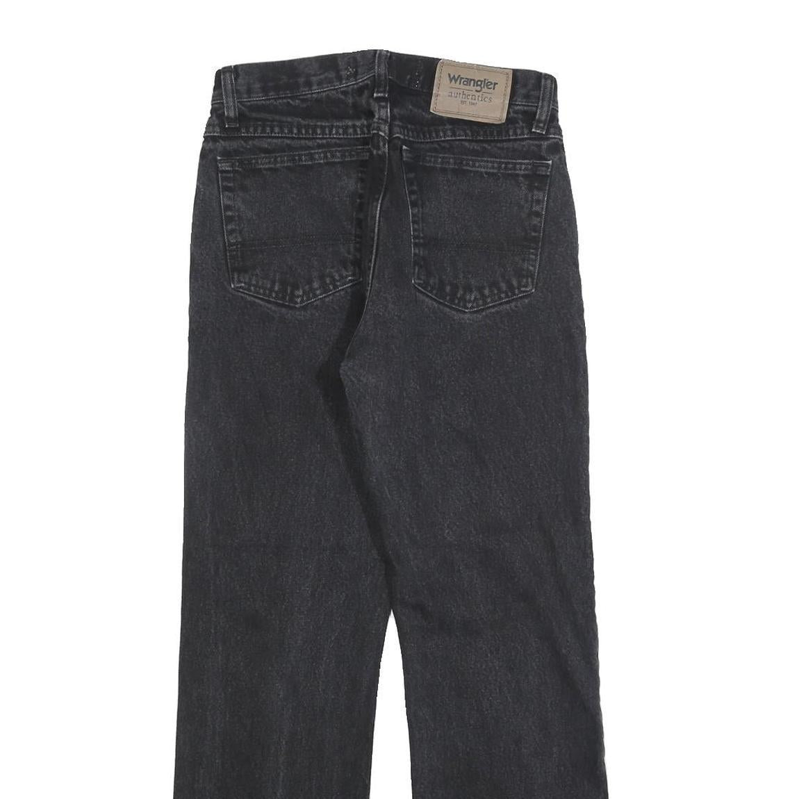 WRANGLER Mens Regular Fit Black Denim Jeans W28 L30 Classic Zip Cotton Blend