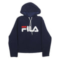 FILA Womens Navy Hoodie S Classic Logo Pullover Drawstring Hooded