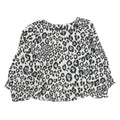 ZARA Womens Black & White Leopard Print Blouse Long Sleeve Round Neck M Stylish
