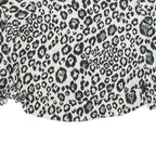 ZARA Womens Black & White Leopard Print Blouse Long Sleeve Round Neck M Stylish